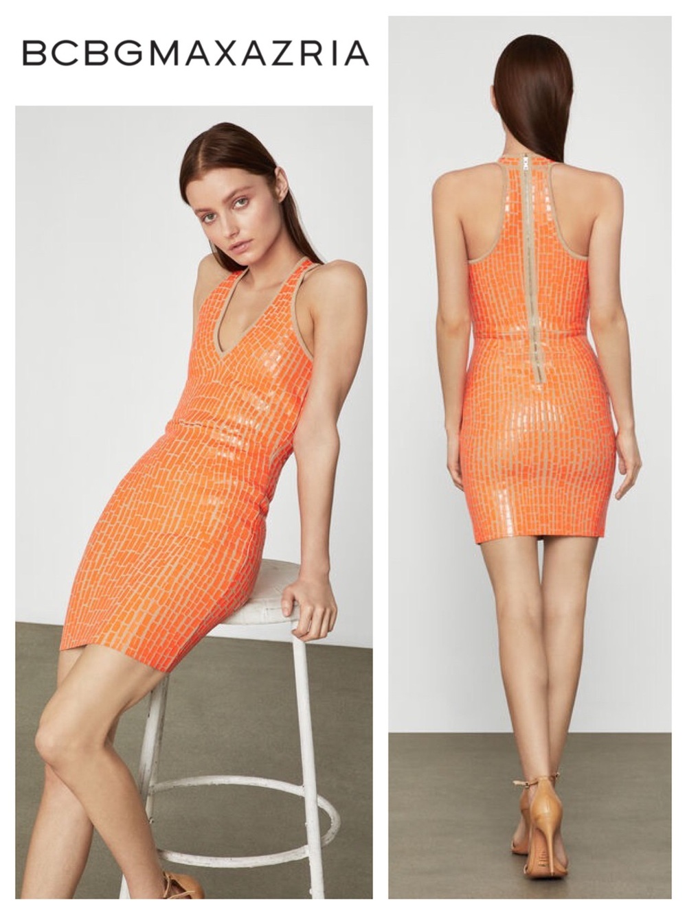 BCBGMaxAzria Gemma Vinyl Bodycon Dress